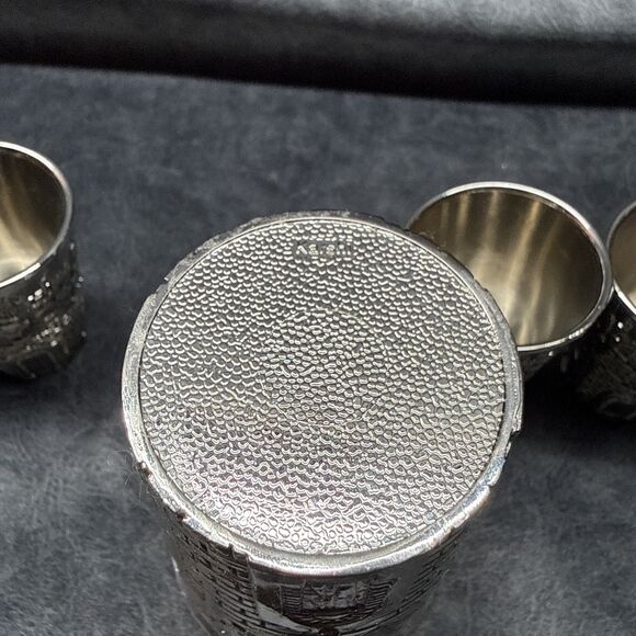 Karshi Jerusalem Motif Kiddush Fountain Cup & 6 Small Cups - Picture 5 of 8